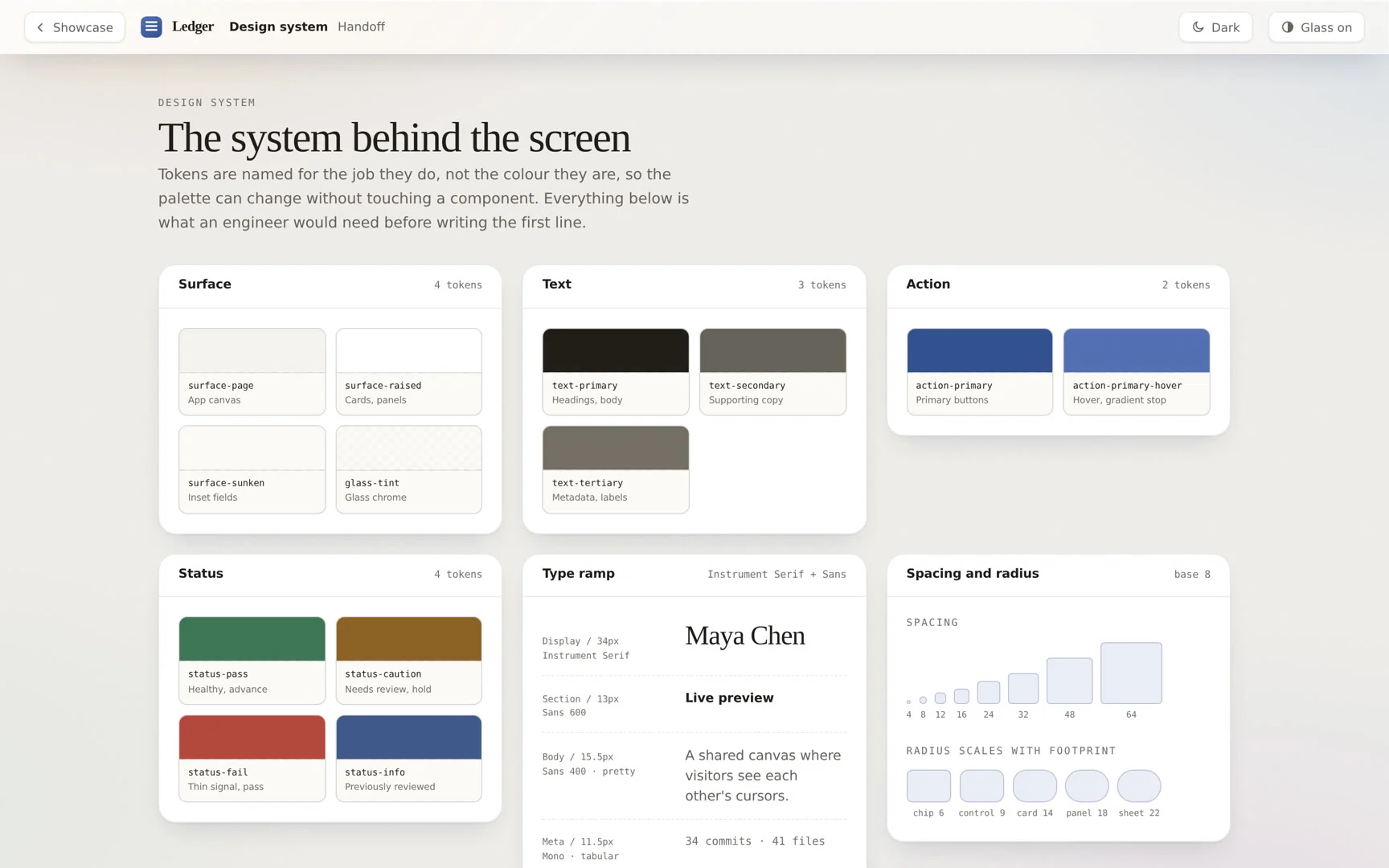 The light theme of the system view