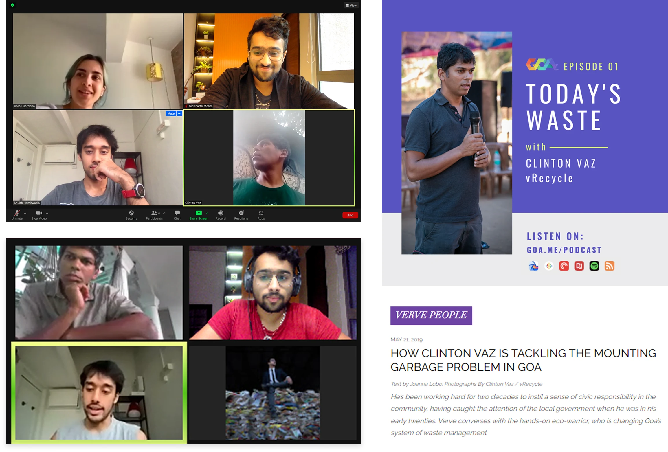 A call with Clinton Vaz, and the podcast and press coverage of his work at vRecycle
