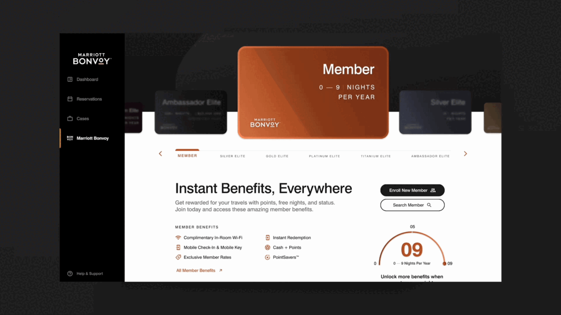 Bonvoy loyalty enrolment carousel