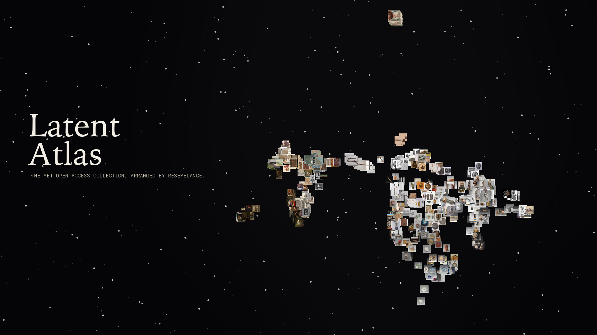 Latent Atlas, a constellation of Met Open Access artworks