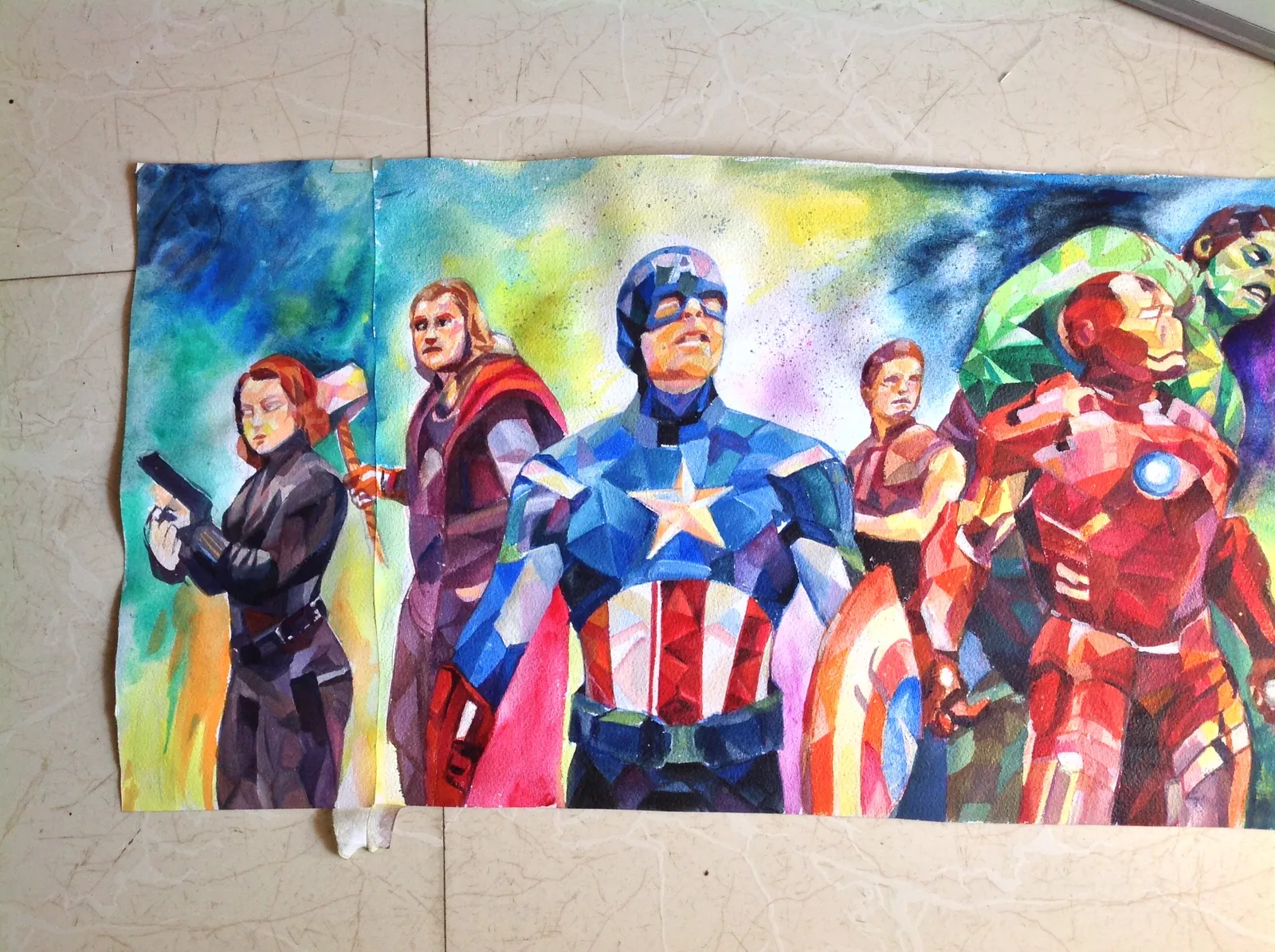 Avengers, watercolour